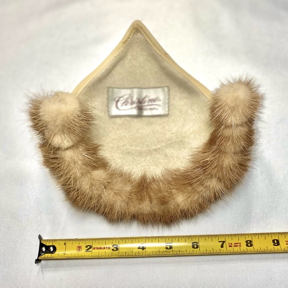 HAT Christine Original 1950s Mink Hat Vintage Headband Style Light brown Mink - Picture 9 of 12